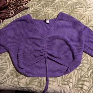 Vibrant Purple Ruched Crop Top